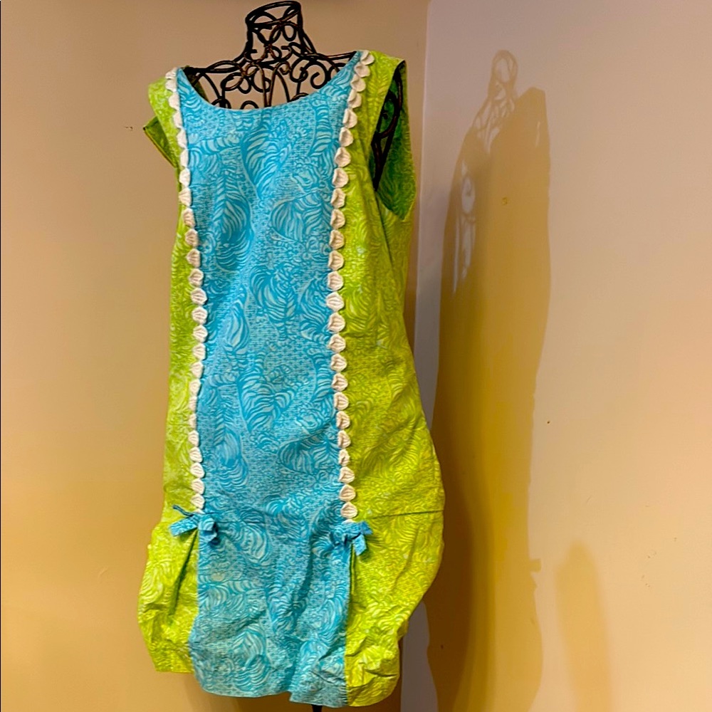 Lilly Pulitzer Green and Blue Patterned Dress